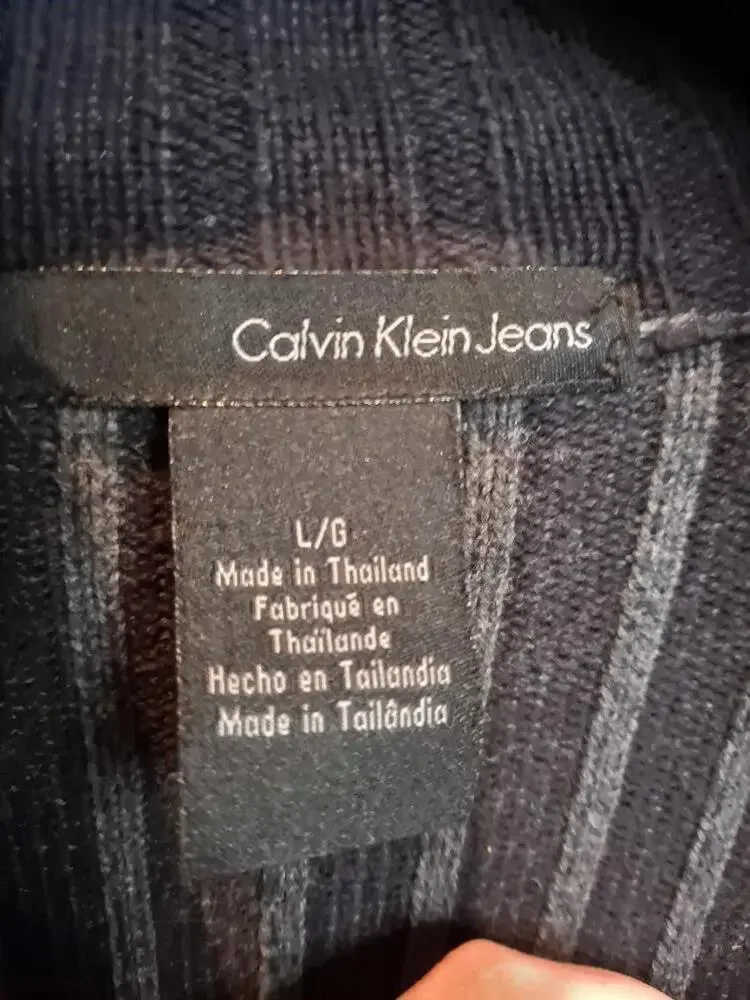 Calvin Klein Jeans Full Zip‎ Sweater with Front Pockets Size Large